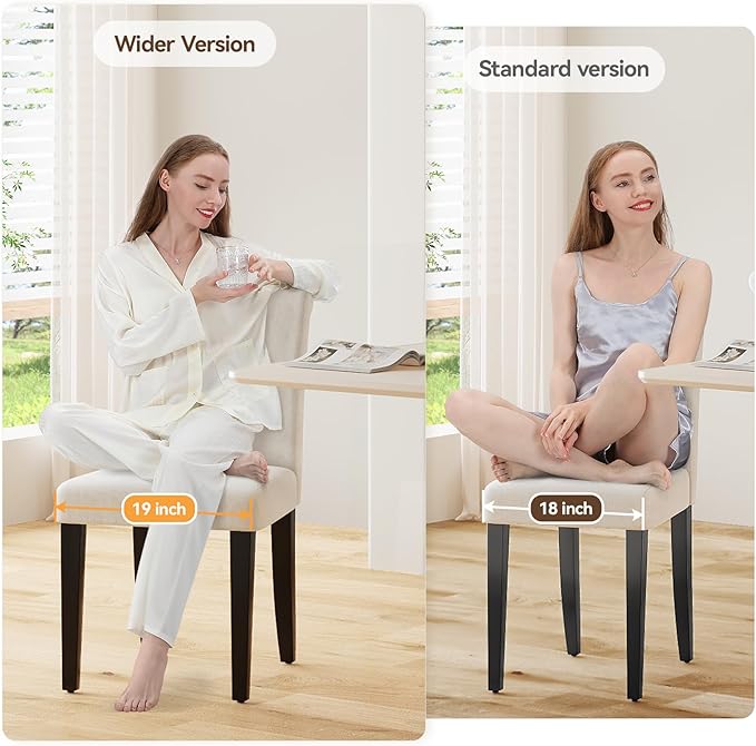 Welzona Upholstered Dining Chairs Set of 4, 19 Inches Wide Button Tufted - Image 3