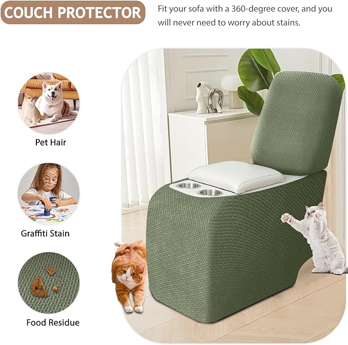 ALIECOM Recliner Sectional Couch Covers L Shape Stretch Corner Reclining - Image 5