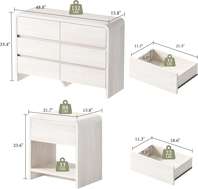 AMERLIFE Modern 3-Piece Bedroom Furniture Set - Image 2