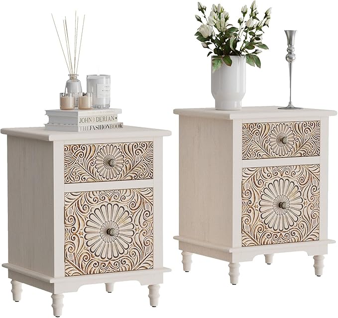 HOMPUS Night Stand Set 2, Vintage Nightstand by HOMPUS