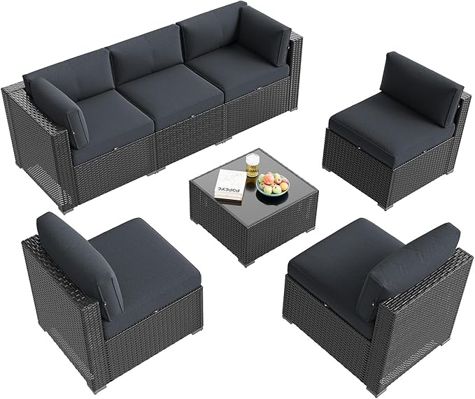 Aoxun 7 Piece Patio Furniture Set, Outdoor Sectional Sofas - Image 9