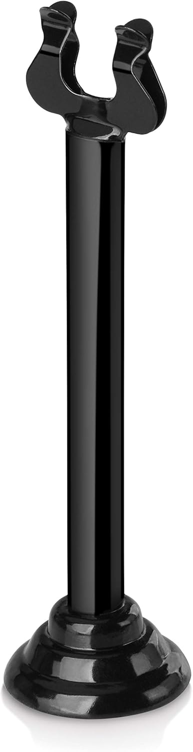 New Star Foodservice 27761 Triton/Ring-Clip Table Number Holder/Number Stand/Place Card Holder, Set of 12, 4-Inch, Black