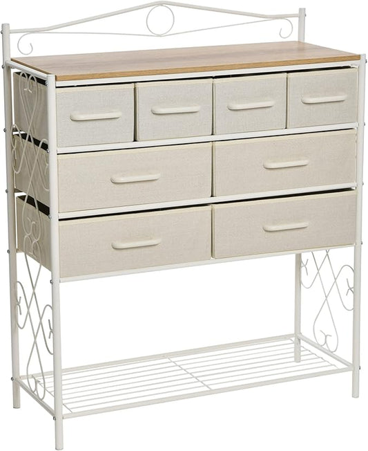 Household Essentials Coastal Oak & Iron Vintage 8-Drawer Sideboard by HouseholdEssentials