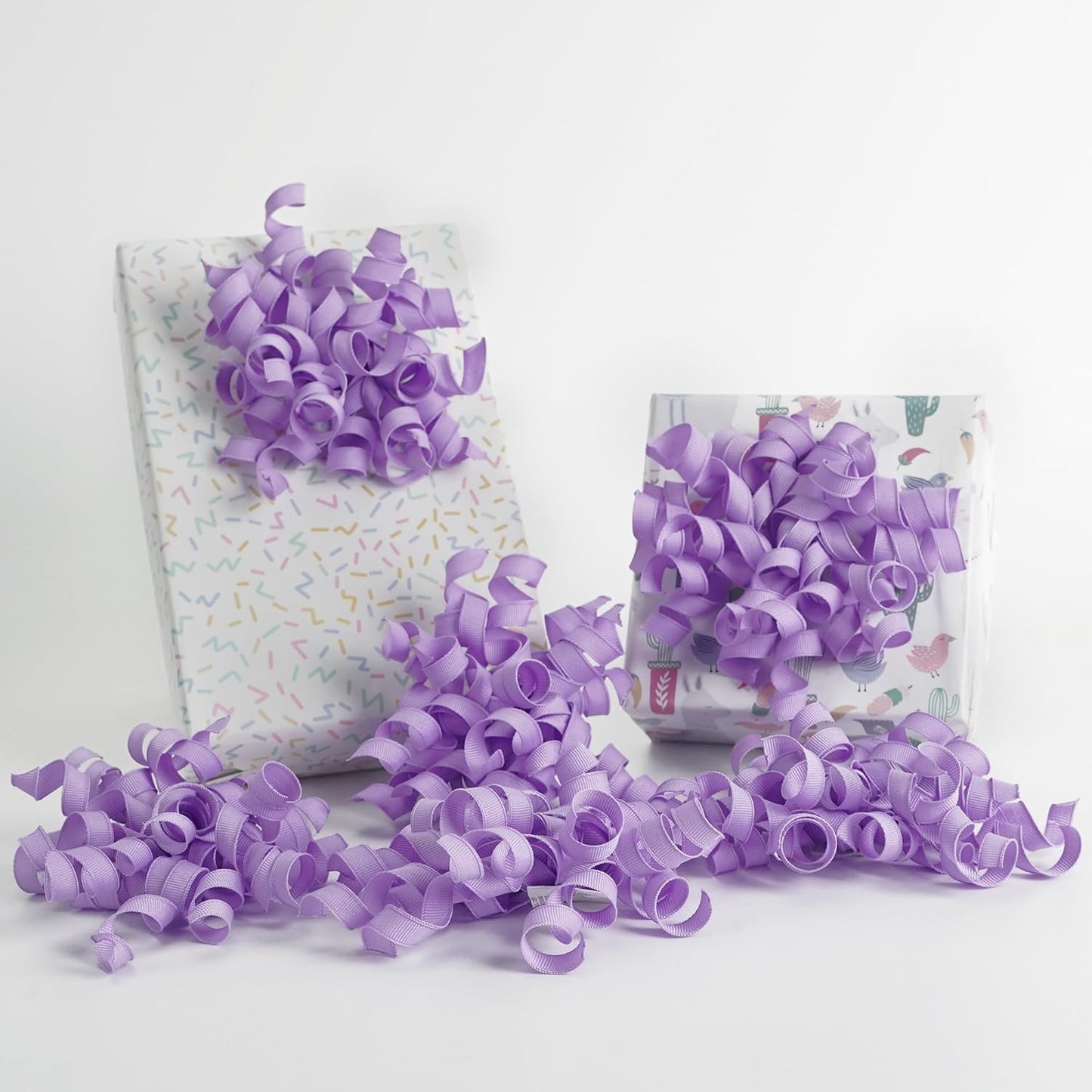 HUIHUANG Purple Bows for Gift Wrapping, Lavender Curly Ribbon Bows Self Adhesive Burst Gift Bow for Presents, Wine Bottle, Treat Bags, Wrap Accessories, Bridal Shower Wedding Party Favor - 6 Counts