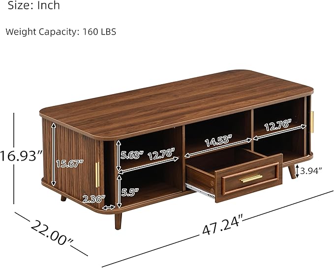 Merax Mid Century Modern Coffee Table - Image 2