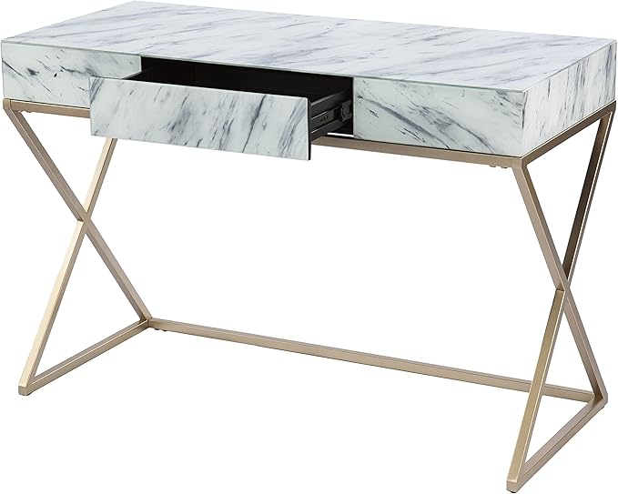 SEI Furniture - Kamblemore Faux Marble Writing Desk - Transitional Design - Image 7