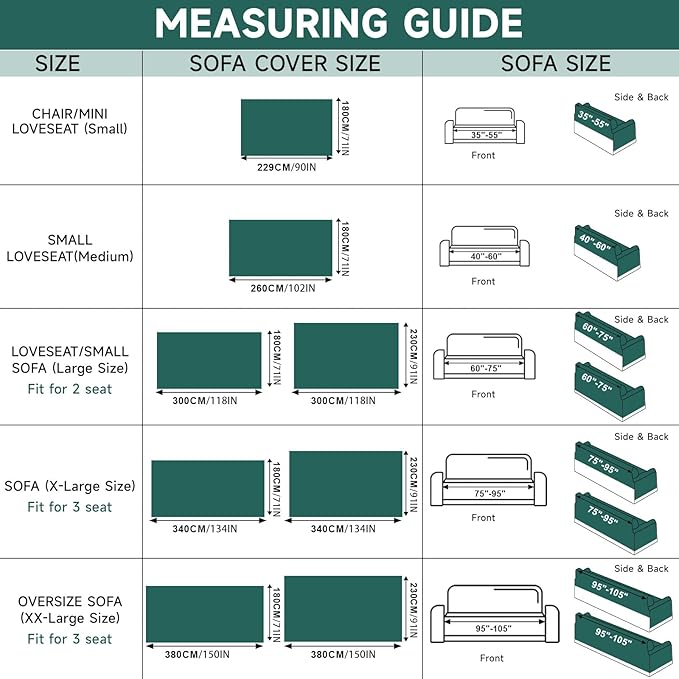 VClife Couch Cover for Sofa, XL Couch Covers for Sectional Sofa, Thick Sofa - Image 2