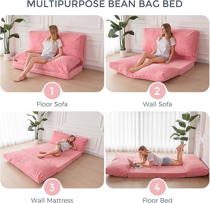 MAXYOYO Folding Sofa Bed, Floor Sofa Convertible Sleeper Chair - Image 4