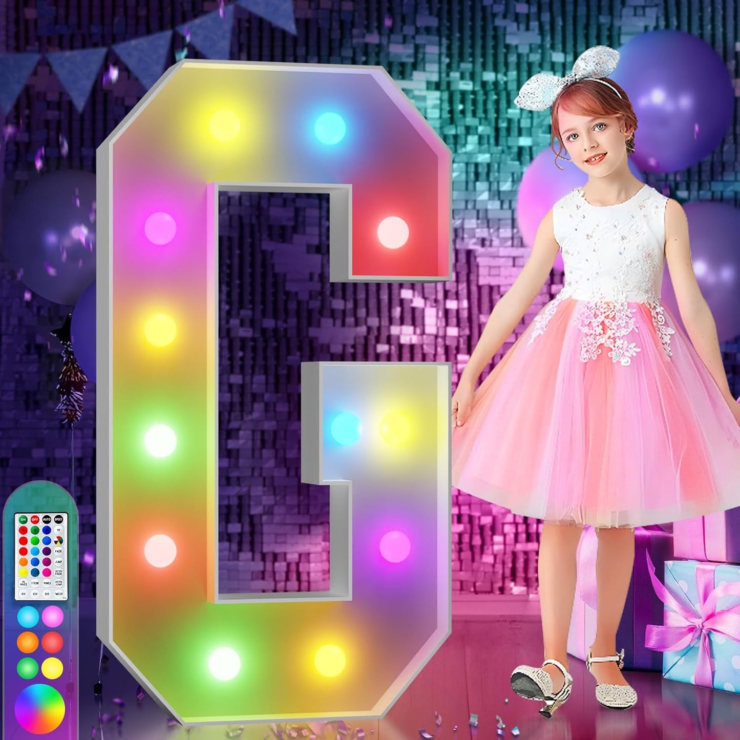 imprsv 4FT Colorful Marquee Light Up Letters G, 18 Colors Large Light up Letters Alphabet Sign with Remote, Large Marry Me Sign, Birthday Party Decorations Baby Shower Anniversary Wedding Decoration