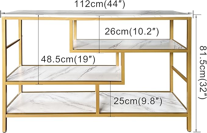 AT-VALY Console Table 4-Tier Storage Shelves Entryway Table Hallway Tables - Image 3