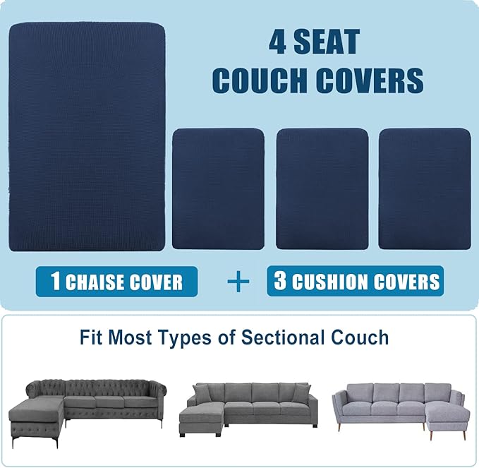 Water Repellent Sectional Couch Cushion Covers L Shaped Sofa - Image 7