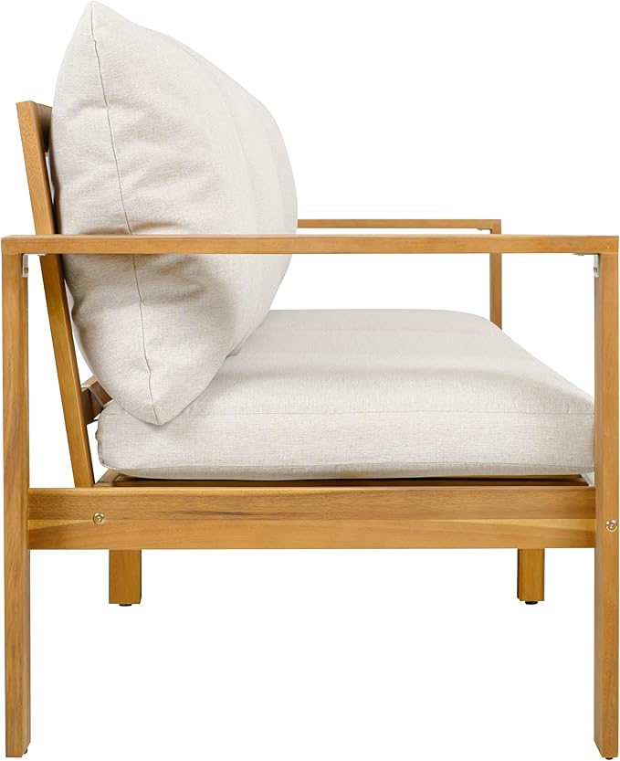 Christopher Knight Home Kayahs 3 Pieces Acacia Wood Furniture Set, Patio - Image 7