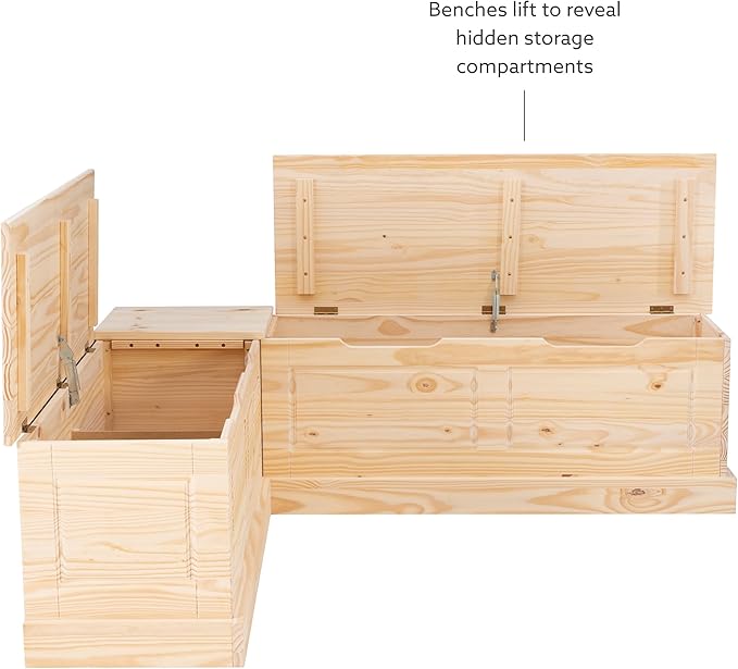 Linon Harris Unfinished Wood Backless Nook - Image 19