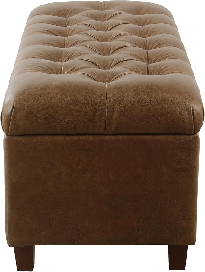 Homepop Home Decor | Button Tufted Storage Bench | Ottoman Bench - Image 6