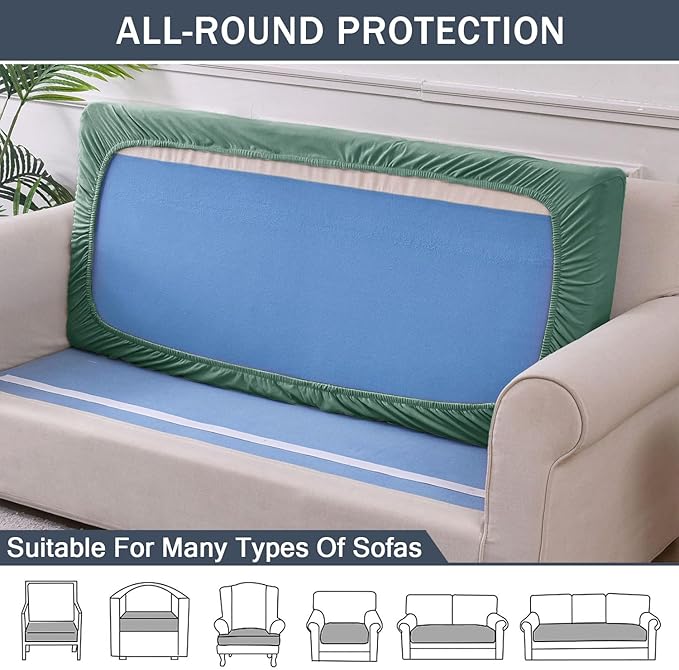 CONRUSER Stretch Cushion Cover, Soft Velvet Plush Cushion Slipcovers Loveseat - Image 4