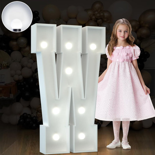 Marquee Letters 3 Feet Tall Large Light Up Letters Baby Shower Decorations Wedding Engagement Proposal White Party Decorations Marry Me Sign Big Cardboard Backdrop W