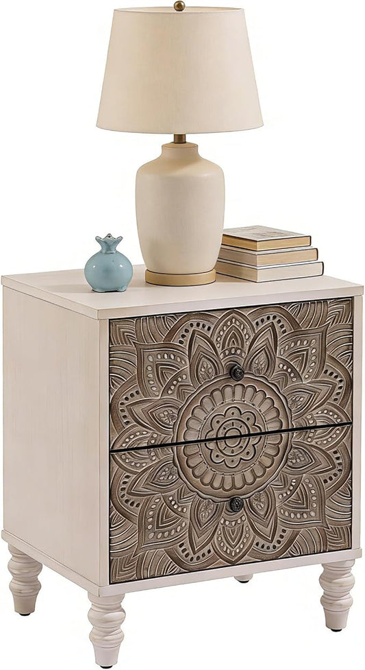 SUNBURY Vintage Wooden Nightstand by SUNBURY