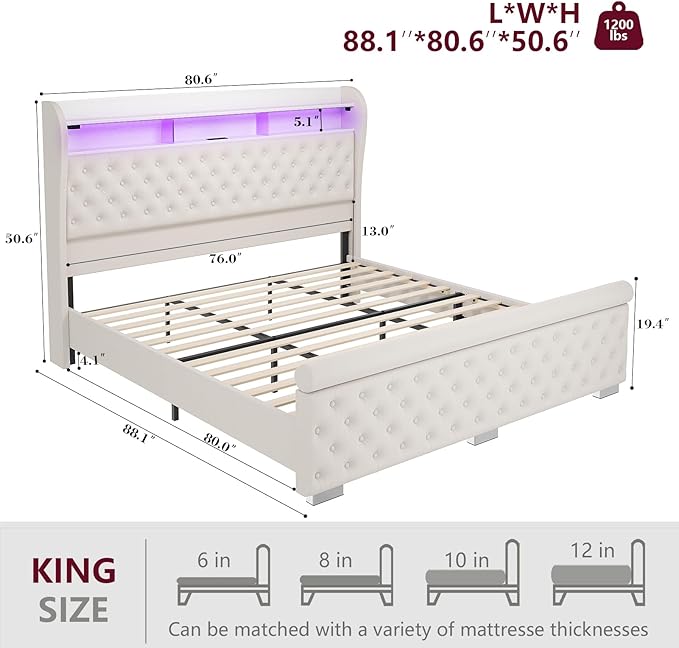 ROCHECASA King Size Bed Frame - Image 2