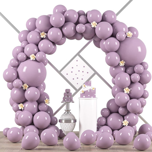 90pack Lilac Balloons Different Size 18/12/10/5 Inch Lilac Balloon Garland Arch Kit for Graduation, Wedding, Birthday, Princess Theme Party, Baby Shower, Anniversary Party Decorations