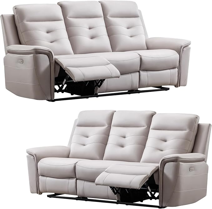 ANJ Power Oversized Reclining Sofa Couch Set of 2, Breathable Faux Leather - Image 8