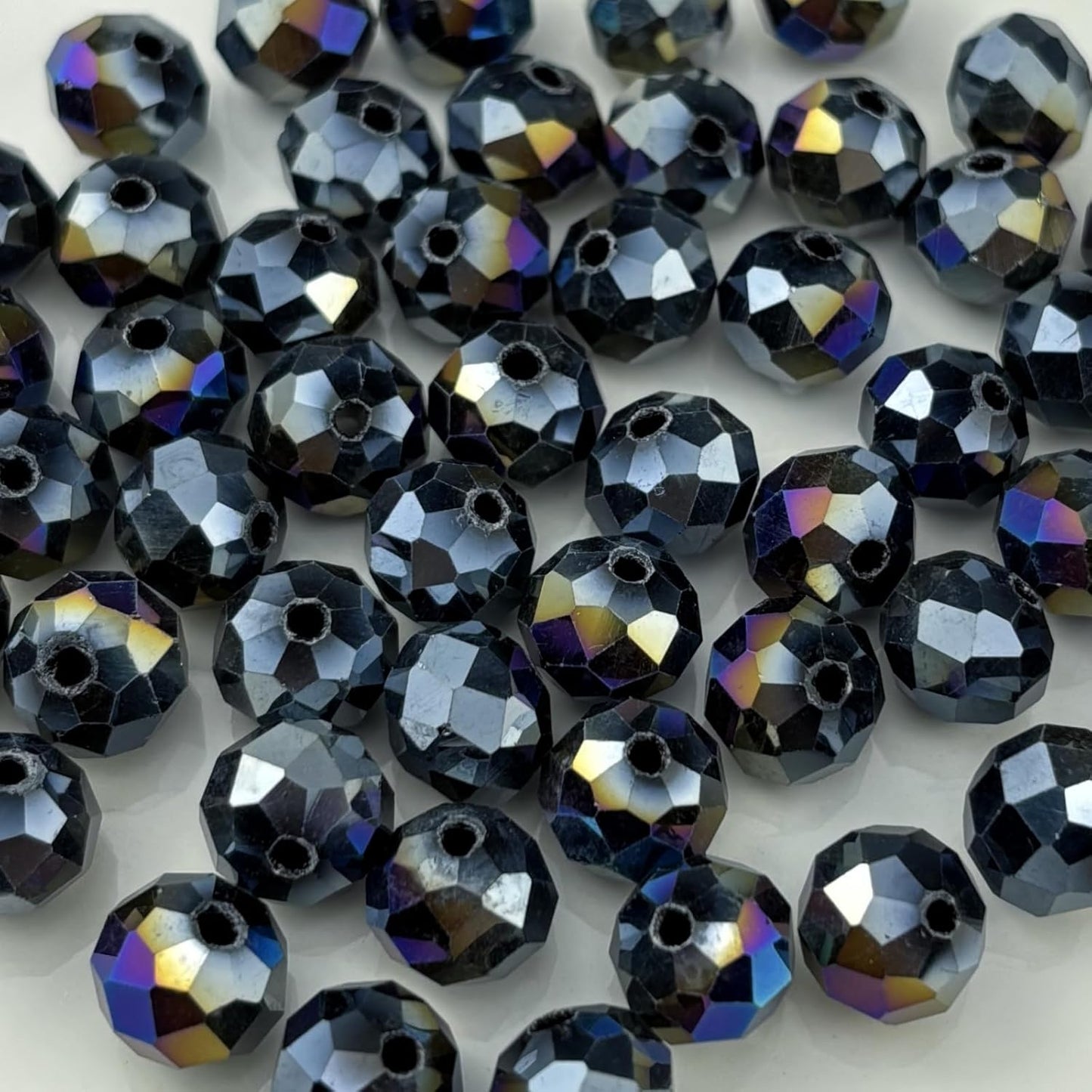 500pcs 3mm Crystal Glass Beads for Crafts Faceted Rondelle Glass Beads for Jewelry Making Crystal Spacer Beads for Necklaces Bracelets Earrings DIY Craft(Black AB)