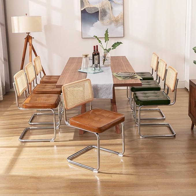 Zesthouse Natural Rattan Dining Chairs Set of 2, Modern Dining Room Chairs - Image 2