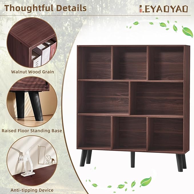 LEYAOYAO 8 Cube Bookshelf 3-Tier Bookcase - Image 5