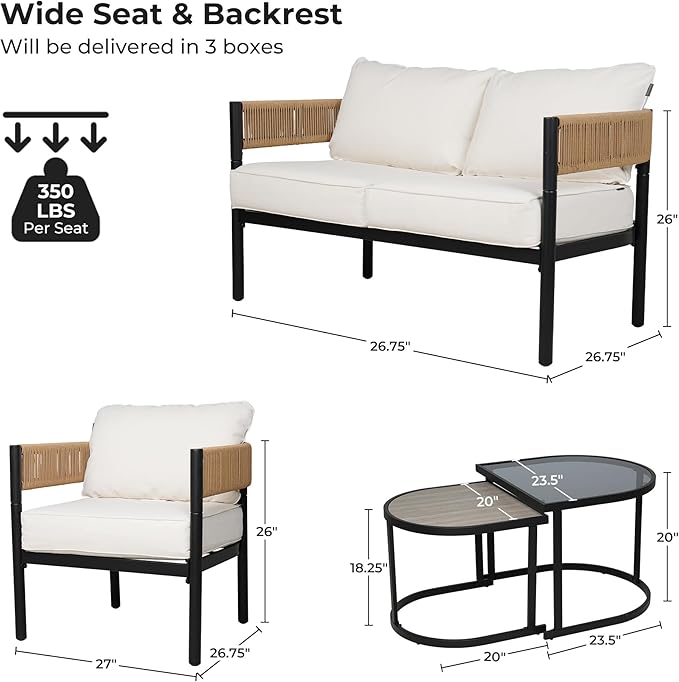 Grand patio 6-Piece Wicker Outdoor Furniture Set - Image 3