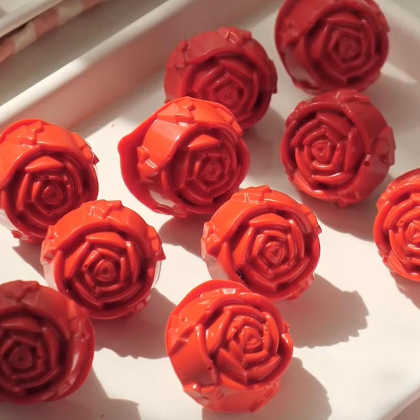 Rose Silicone Molds 45-Cavity Rose Fondant Mold Flower Cake Resin Mold Candy Chocolate Ice Cube Fondant Molds Kitchen Baking Tools for Sugarcraft Cake Decorating