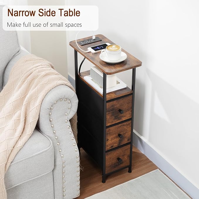 LOAKEKEL Narrow End Tables Living Room Set of 2 - Image 4