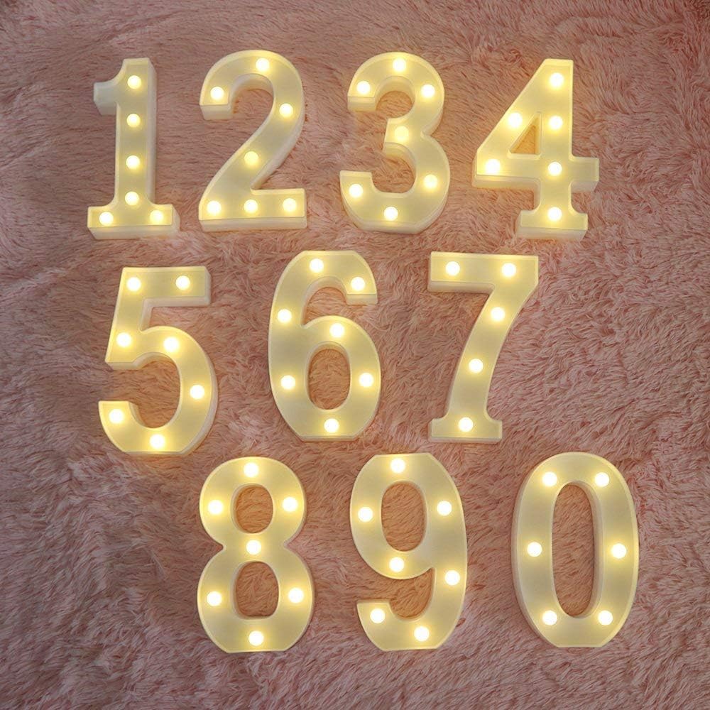 MUMUXI Marquee Light Up Letters | Large Light Up Numbers | Battery Powered and Bright with Every Letter of The Alphabet | for Wedding, Birthday, Party, Celebration, Christmas or Home Decoration (5)