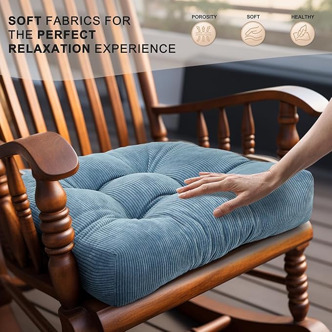 Lokex Rocking Chair Cushion Only, Tufted Non-Slip Comfortable Rocking Chair - Image 4