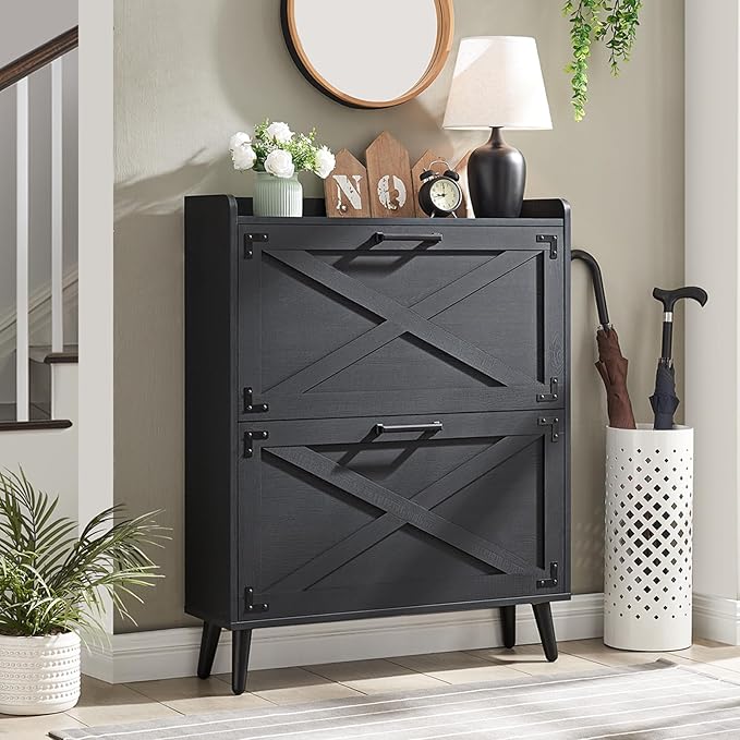 Barnyatoh Shoe Storage Cabinet, Farmhouse Shoe Organizer by Barnyatoh