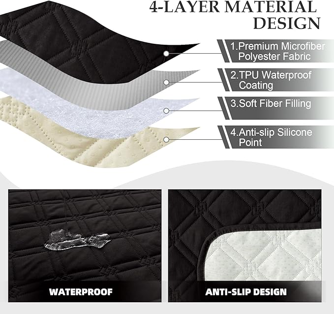 Genina Waterproof Recliner Chair Covers, Recliner Cover - Image 4