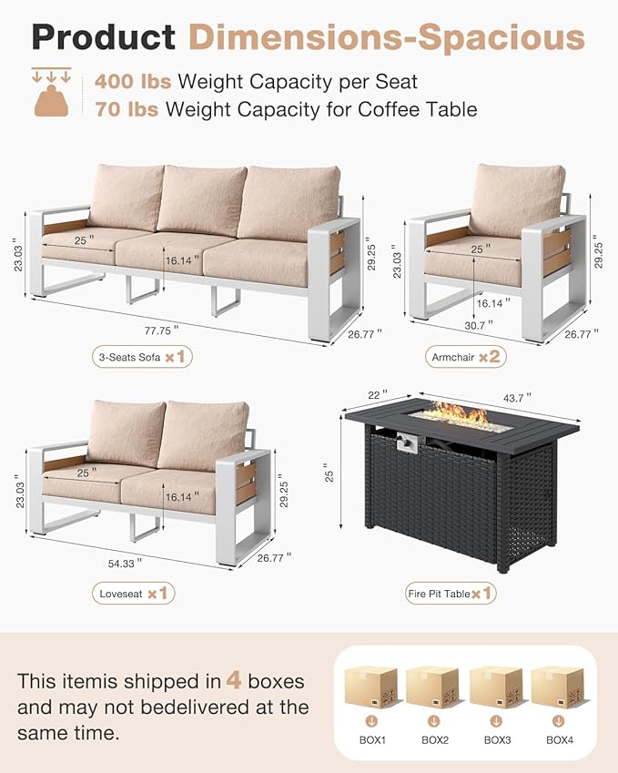Aoxun Aluminum Patio Furniture Set - Image 7