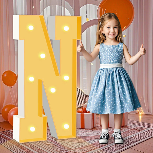 3FT Marquee Letter N, Block Marquee Light Up Letters for Birthday Baby Shower Party Backdrop Decor, Large Light Up Letters for Indoor & Outdoor Wedding Engagement Party Decorations