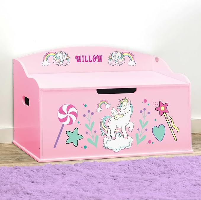 DIBSIES Personalized Creative Wonders Toy Box, Unicorns & Rainbows, 30 x 19.25 - Image 4