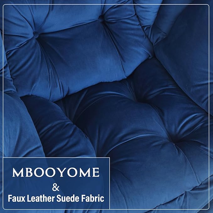 MBOOYOME Lazy Chair with Folding Ottoman, Modern Accent Armchair with Armrests - Image 9