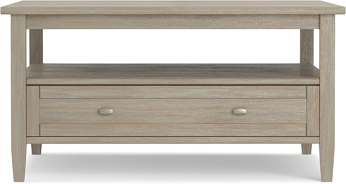 SIMPLIHOME Warm Shaker Solid Wood Transitional-Style 36-inch Wide Coffee Table - Image 3