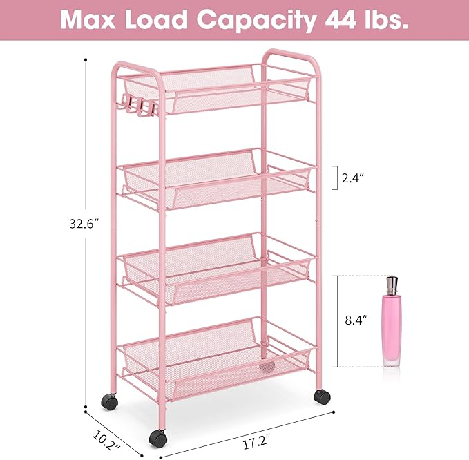 TOOLF 4 Tier Rolling Utility Cart - Image 6
