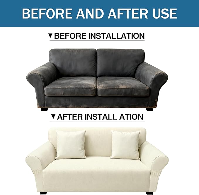 Loveseat Slipcover with 2 Pillow Cover - Image 8