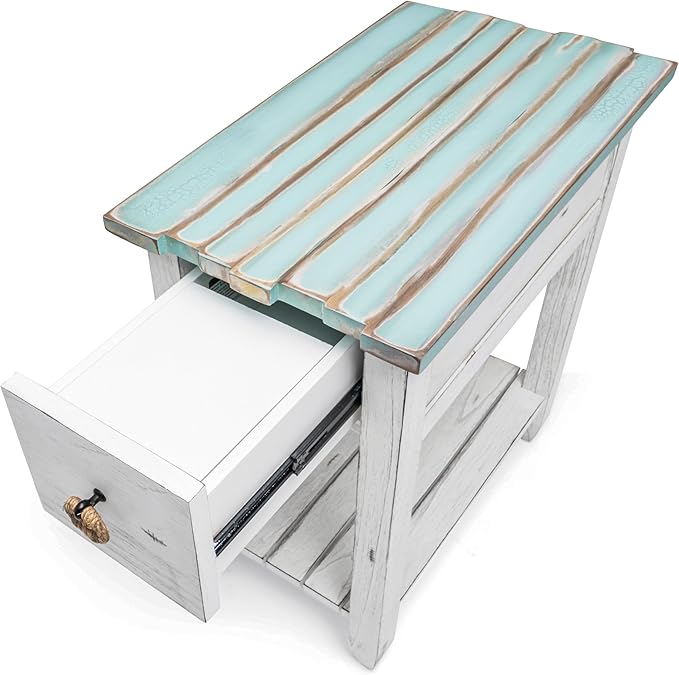 Sea Winds Trading Picket Fence Chairside Table Kiln-Dried Solid Wood Distressed - Image 6