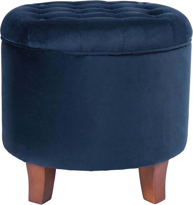 HomePop by Kinfine Fabric Upholstered Round Storage Ottoman - Image 4