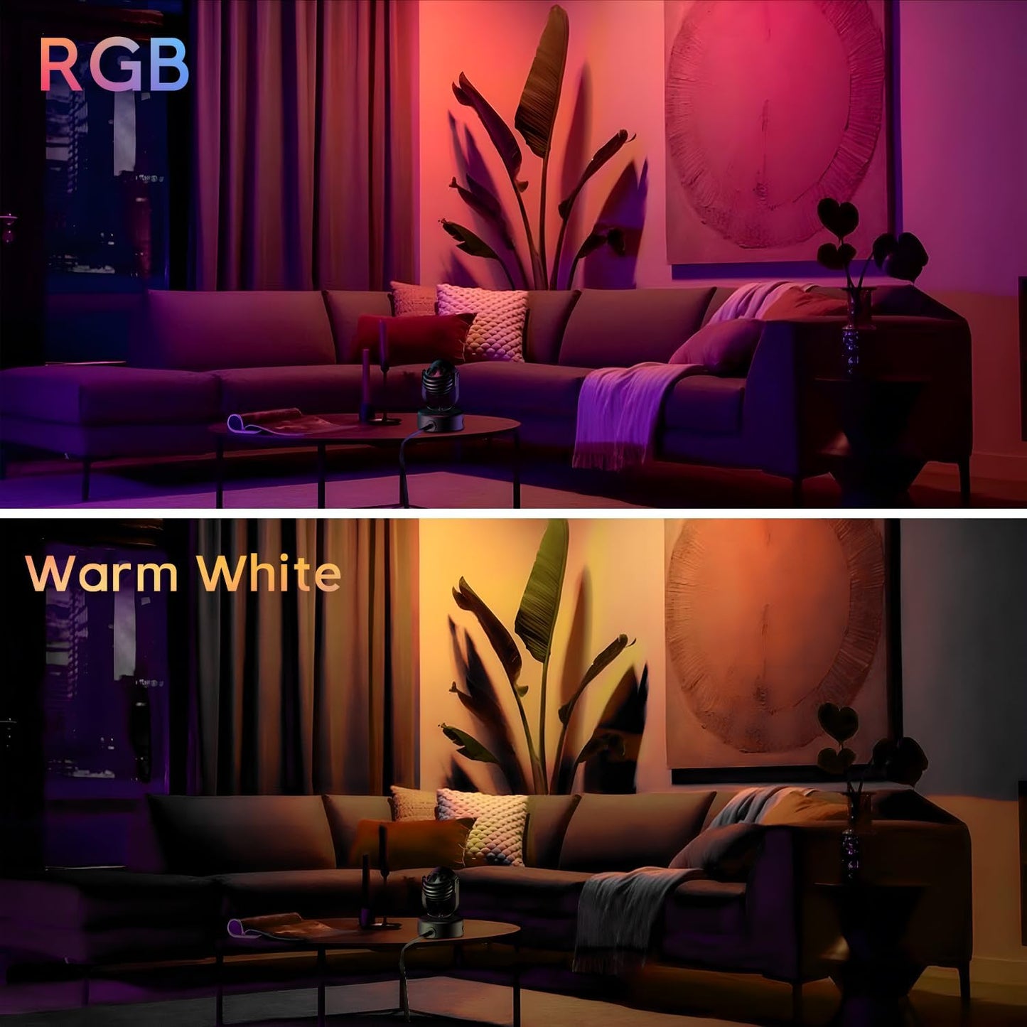 Spot Lights Indoor,7W RGBW Spotlight 16 Color Changing Up Lights Indoor with Remote Dimmable Function Memory Feature LED Ambient Lighting for Party,Bar,Esports Room, 5.9 FT Power Cord, 2 Pack