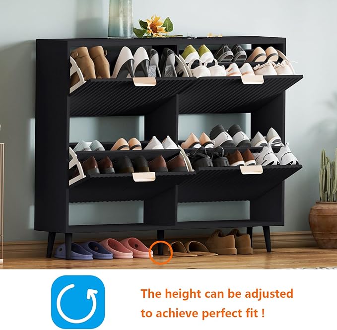Shoe Cabinet Storage, Modern Freestanding Organizer - Image 3