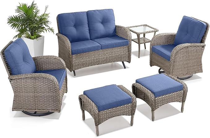 Belord 6 Pieces Wicker Patio Conversation Sets - Image 3