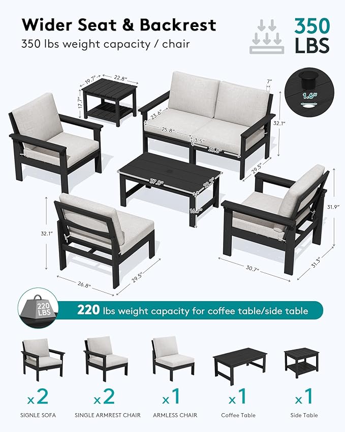 SERWALL HDPE Patio Furniture Set - Image 2
