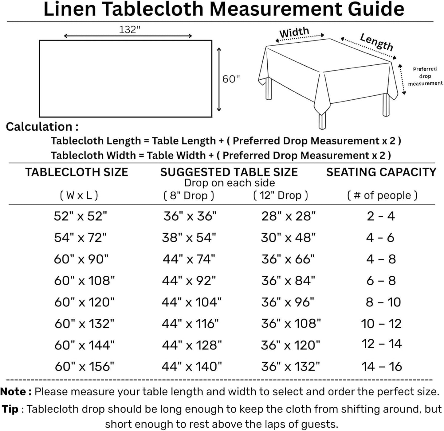 Solino Home Linen Indigo Blue Tablecloth 60 x 132 Inch - Classic Hemstitch, 100% Pure Linen Rectangular Tablecloth - Machine Washable Table Cloth for Fall, Autumn