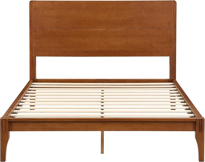 Merax Full Size Bamboo Platform Bed, Mid-Century Modern Bed Frame - Image 6