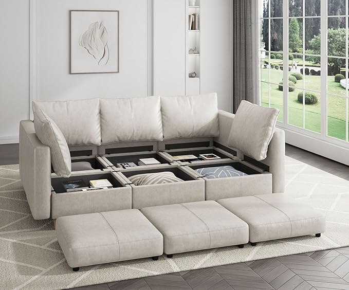EASE MOOSE Armrest Module for Modular Sectional Sofa, Faux Leather Side - Image 6